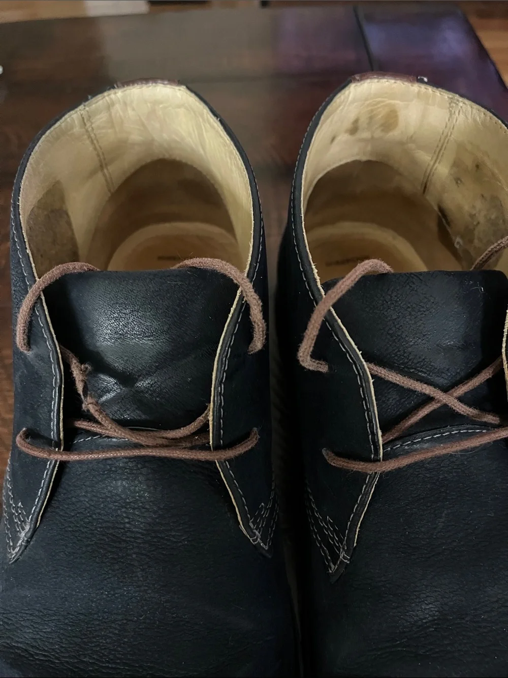 Johnston & Murphy Navy/Black Chukka Boots with Tan Accents